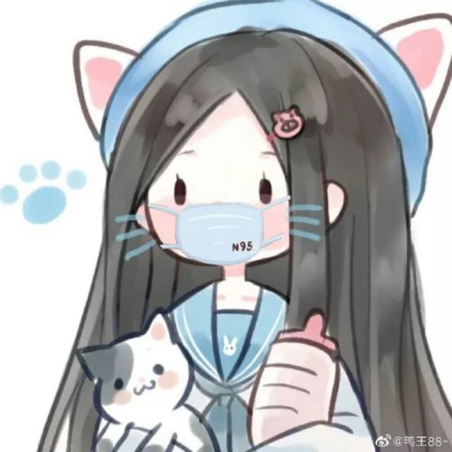 动漫戴口罩女生头像 抗击疫情戴口罩了吗