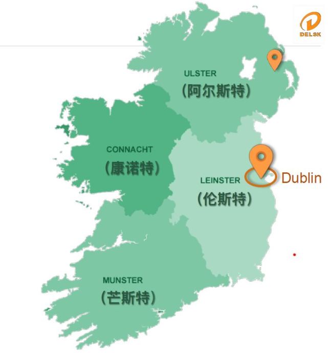 伦斯特省 都柏林省分布 四个省北爱首都贝尔法斯特首都都柏林人口