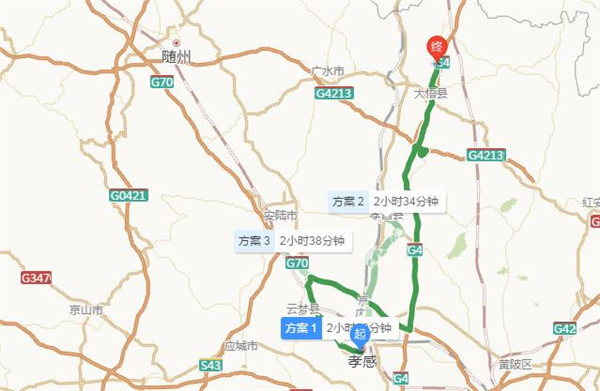 详细驾车路线:316国道-g70福银高速-g4京港澳高速-g4213麻安高速-243