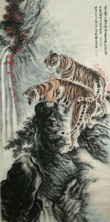 抗日画家张善子,在日本飞机的狂轰滥炸下愤然凝笔《猛虎扑日图》