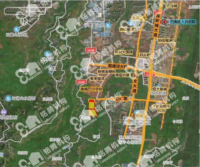 2月22日,主城区公告1宗商住类用地 高职城 组团:土地面积为 119 亩