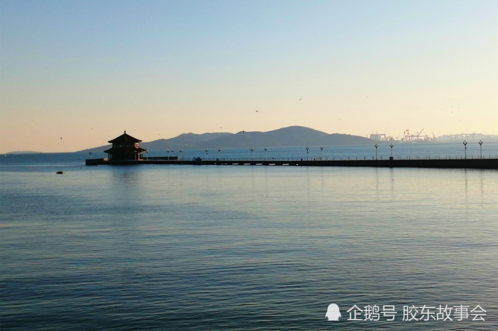 组图:周末晴天青岛海滨的实景,栈桥无人鸥自飞