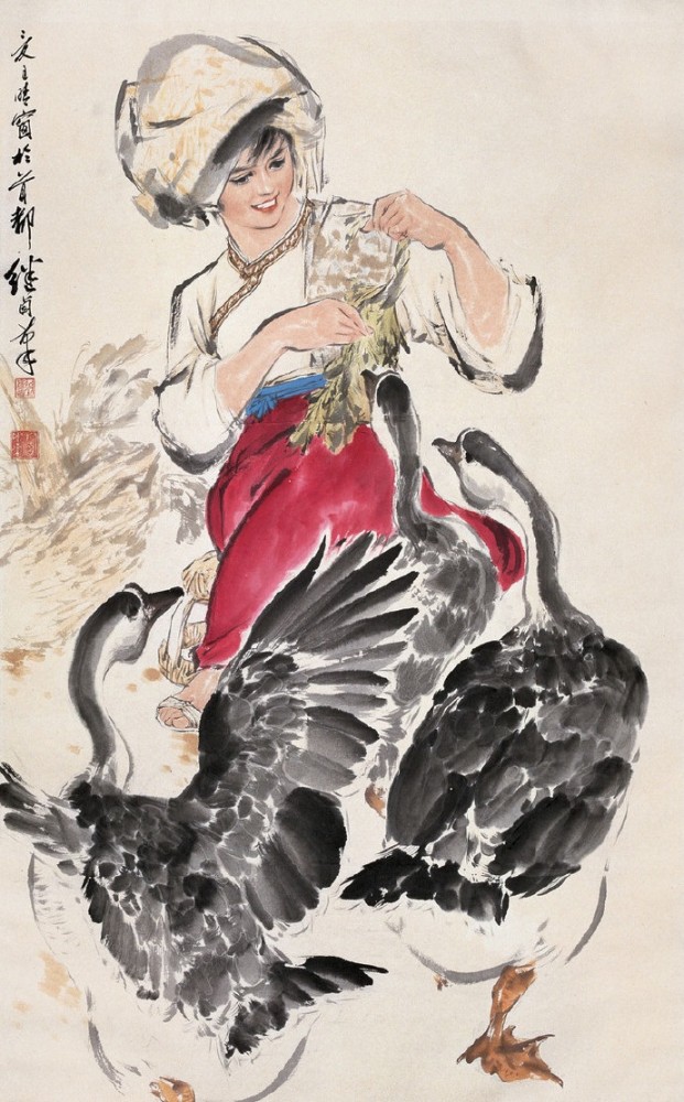 刘继卣画《仕女图》,张张是精品个个皆美人,不愧是连环画大师