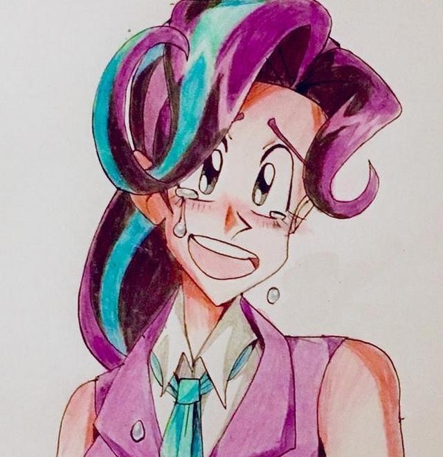 小马宝莉拟人化:仿30年前怀旧日漫画风,宇宙公主变蛇精脸