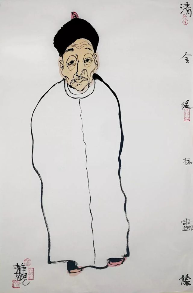 他用几根线条,勾画古代画家,妙极了