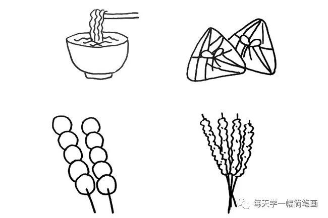 每天学一幅简笔画-卡通食物/甜品简笔画图片大全