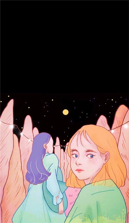 动漫背景图:我想做个酷拽小仙女,每夜溜到你的梦里!