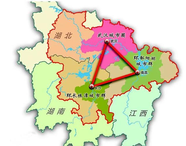 长江中游城市群示意图