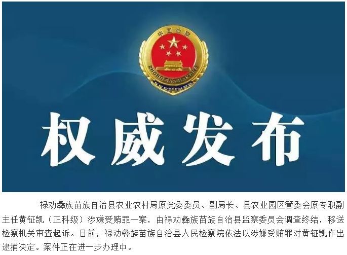 涉嫌挪用公款,受贿!昆明禄劝县这3名干部1人被公诉,2人被捕