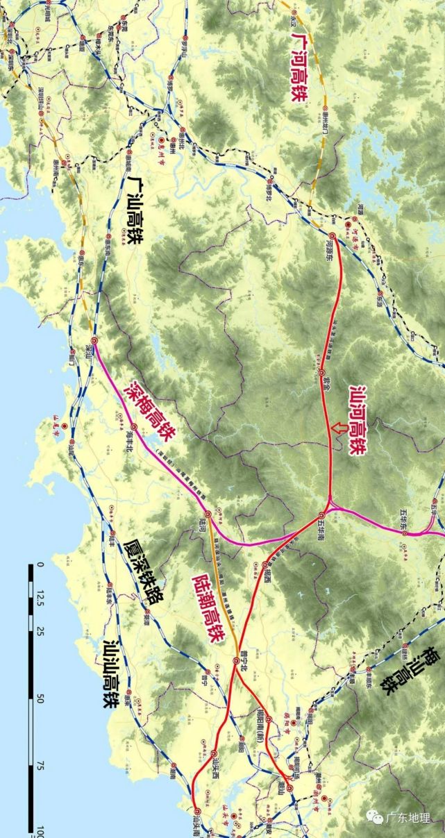 陆河高铁规划陆河潮汕段网上曝光规划图你会期待吗