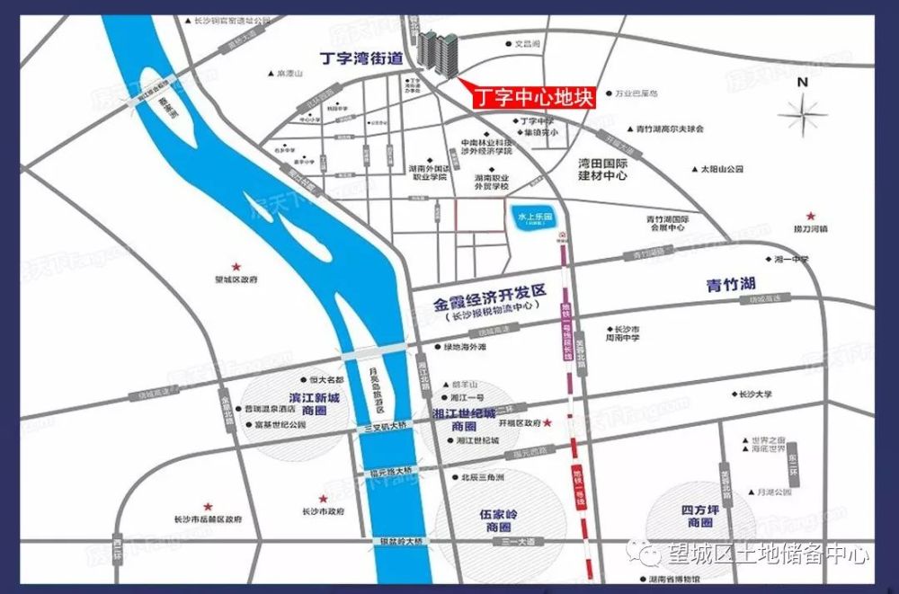 地块周边公路网络丰富,芙蓉北路,湘江北路,丁字联络线,太阳山路和湖外