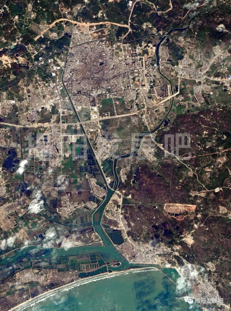惠来县城与粤东新城,揭阳理工学院建设项目现场最新卫星图像