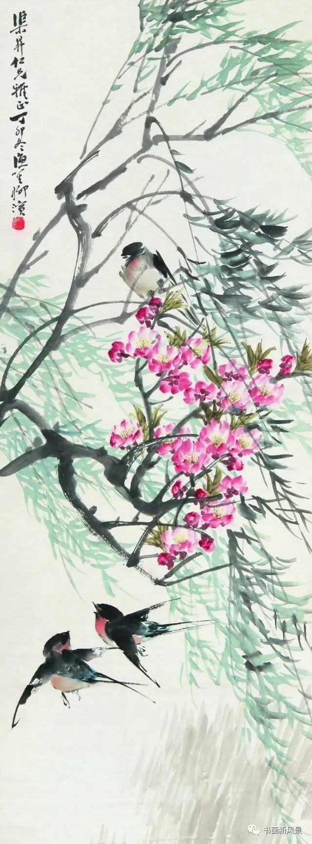 国画拂堤杨柳醉春烟