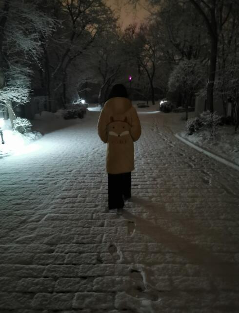 郑爽爸爸晒女儿雪夜背影感动告白一家三口外出玩雪超温馨