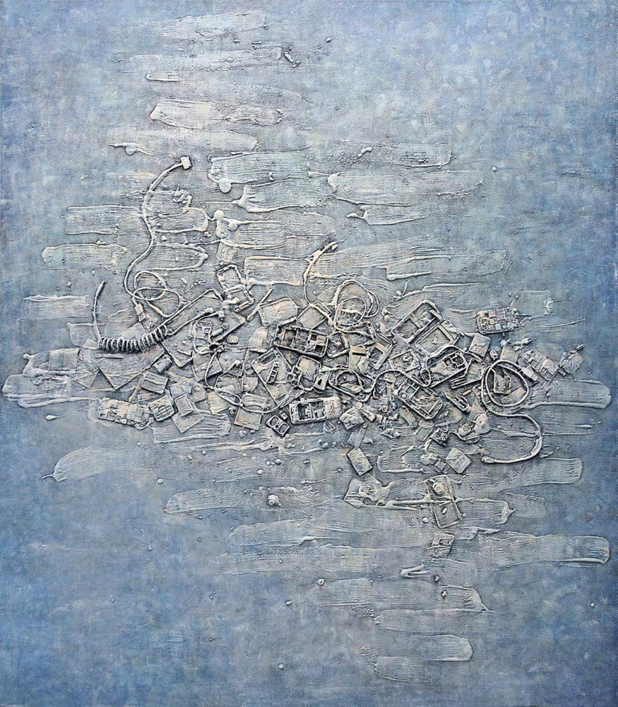 m系列《海》-油画颜色与综合材料-亚麻布-2017-160cm×140cm