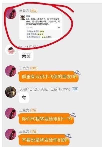 男星王竟力再发声,晒肖战黑粉群聊天截图,将以小飞侠名义黑王一博