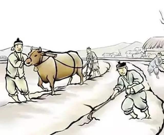 古代农民耕种图