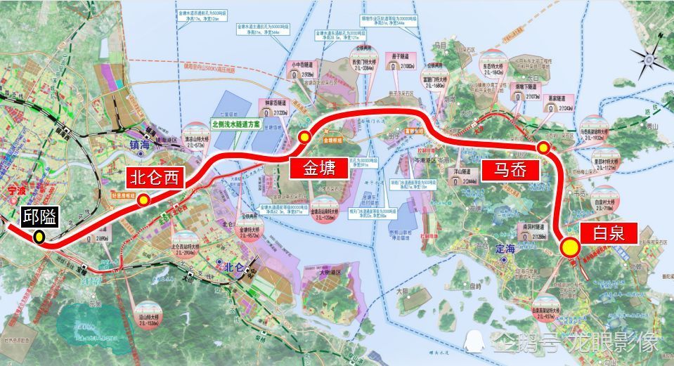 新建宁波至舟山铁路项目示意图