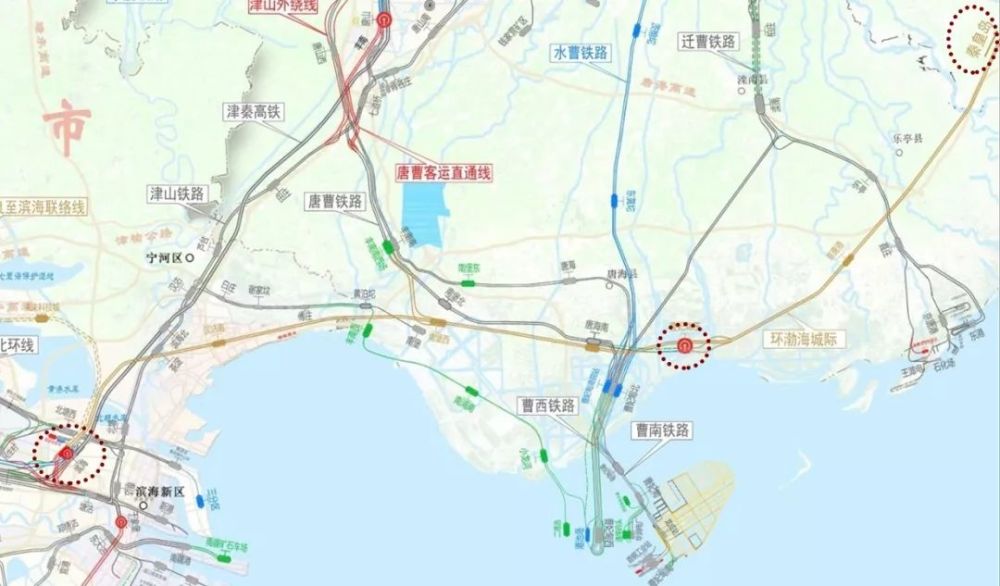 最新规划京津新城至滨海新区铁路联络线