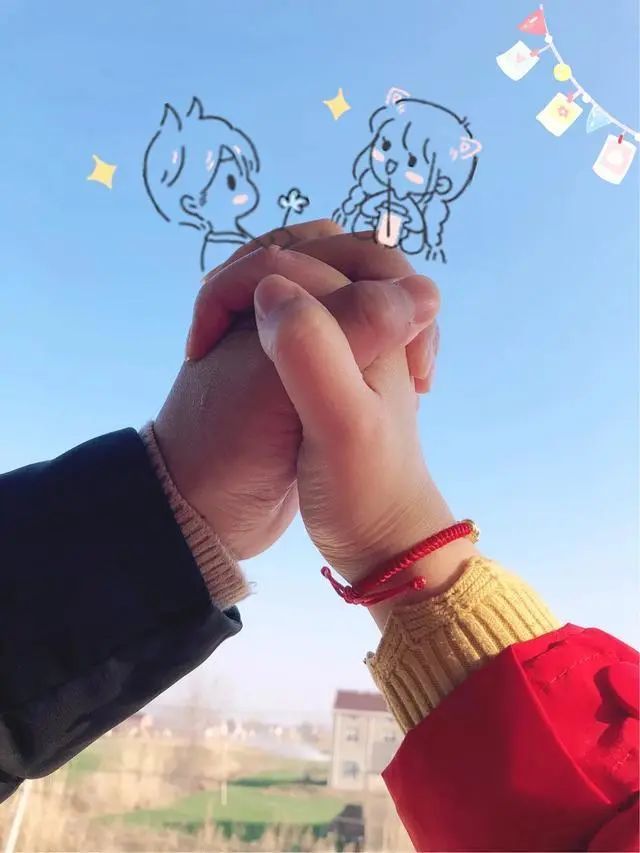 情侣手势图,不露脸的甜甜爱情呀