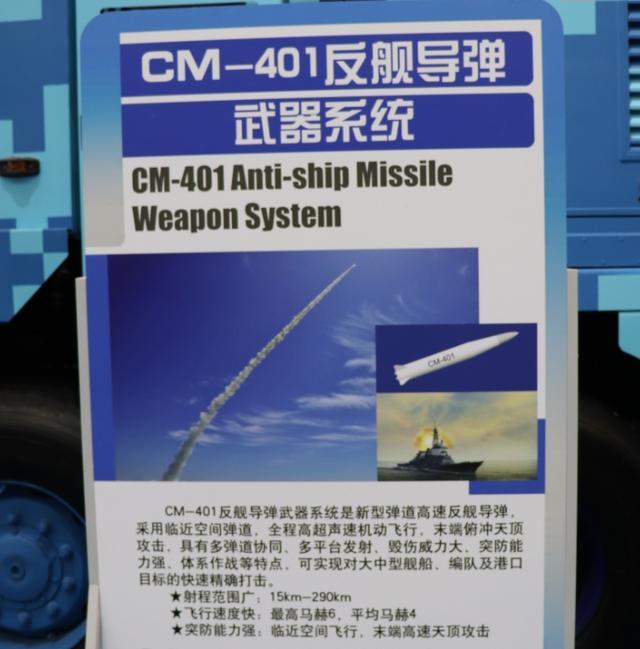 cm-401这类的外贸版高超声速反舰导弹也已推向国际市场,该弹采用的是