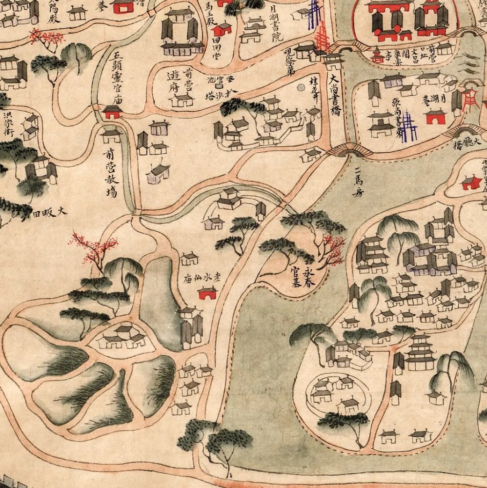 用地图描绘的清代江南水城宁波城城市繁荣景象《宁郡地舆图》