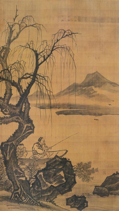一千年前的《寒江独钓图》,看到鱼竿后,网友大呼:渔翁