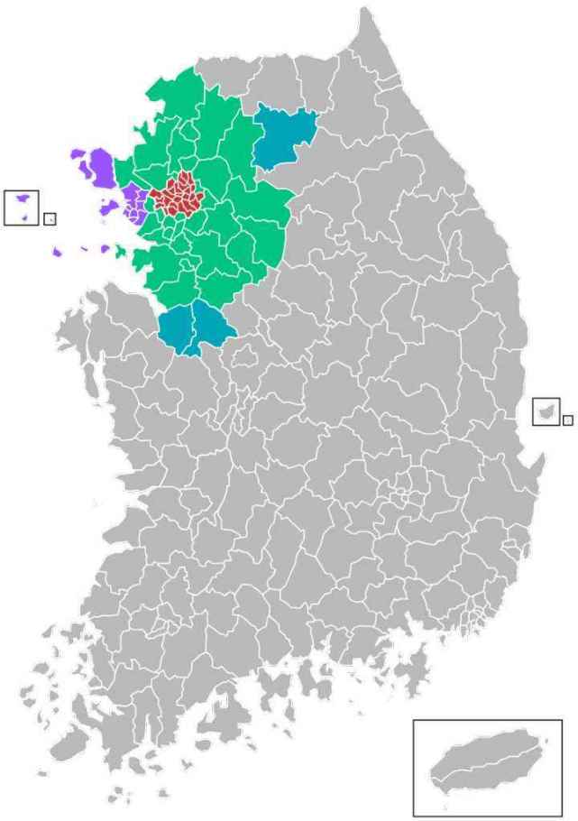 首都圈的面积,仅占韩国总面积的12%,也就是说占到全国人口的一半拥挤