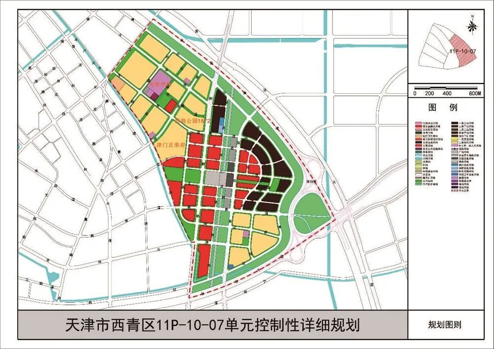 根据规划所示,该单元共有5宗居住用地,并规划有小学(2所),社区养老院