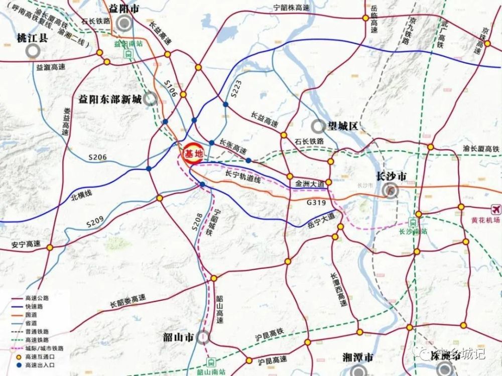 宁乡市行政中心区位北至宁乡大道,南至二环路,西至北横线,319