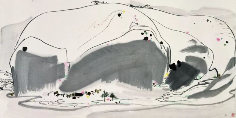 这幅画,就是吴冠中的巅峰作之一:《双燕》.