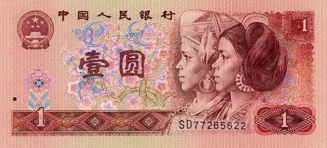 人民币五角(民族人物头像,原型为北京某旅游景点苗族和壮族女性员工