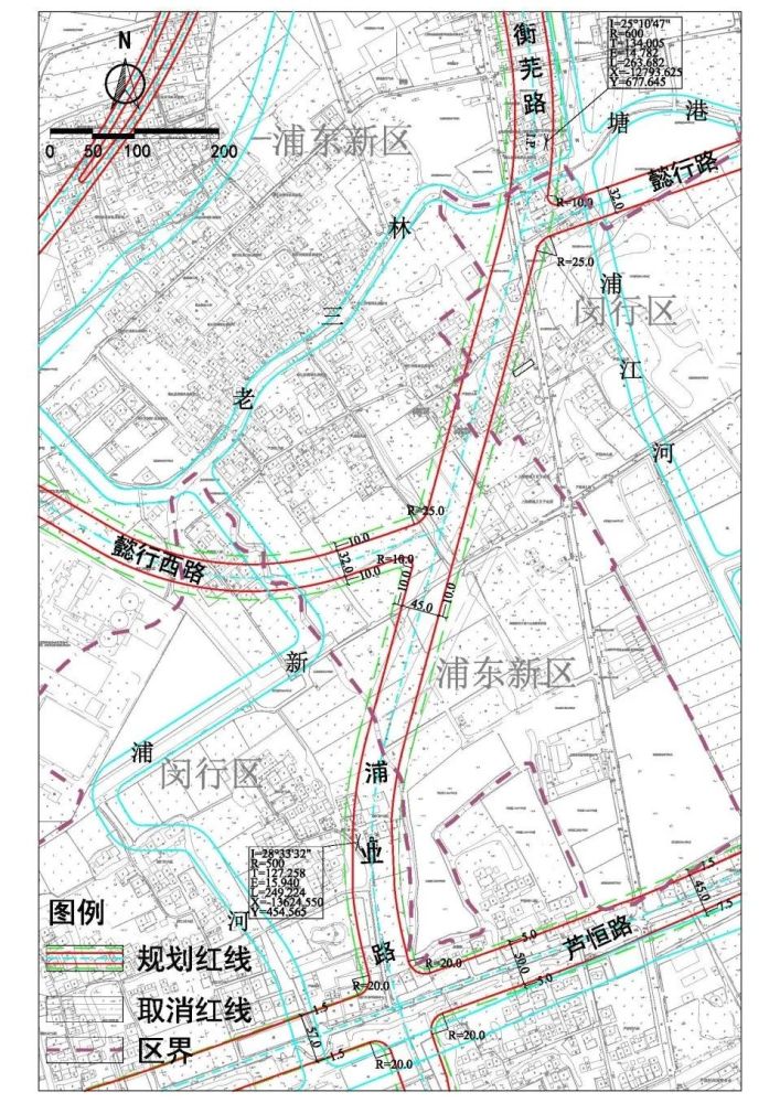 康家师济堂的西侧约10米处通过,为避让现状老三林塘港与浦江河河口,线