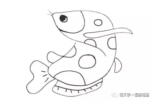 每天学一幅简笔画-可爱的龙鱼简笔画步骤画法教程
