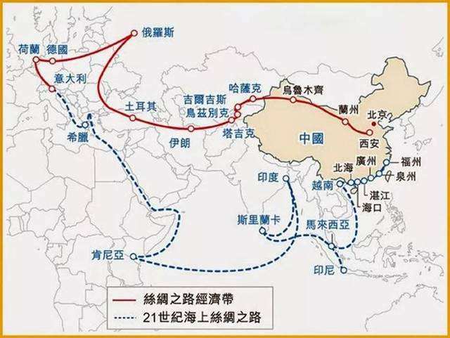 丝绸之路线路图