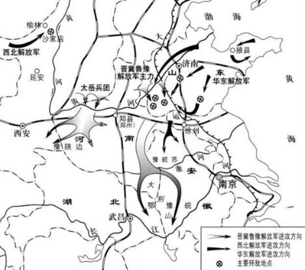 刘邓大军千里跃进大别山,中原战场我军三支军主力成"品"字部署,相互