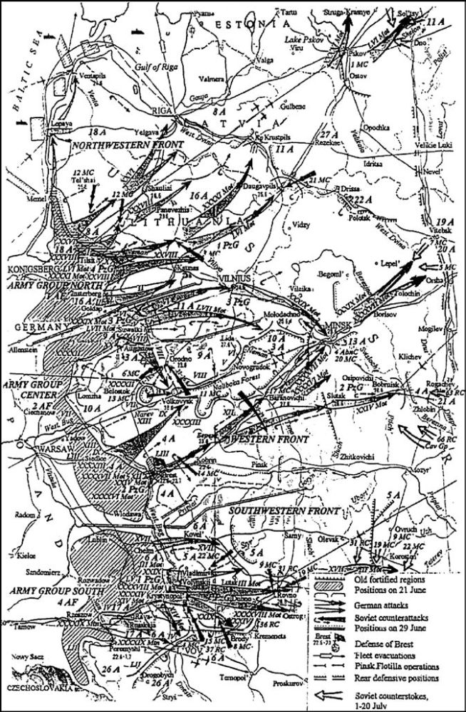 巴巴罗萨行动,战斗在1941年6月22日—7月5日的苏德边境