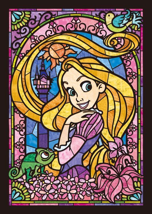 彩色玻璃版的迪士尼公主们,古典艺术与童话故事的完美结合