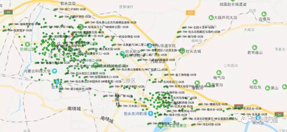 包头城区5g网络覆盖分布图!