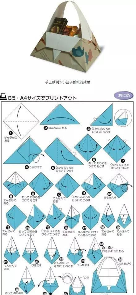 ▼ 兔子糖果盒折纸