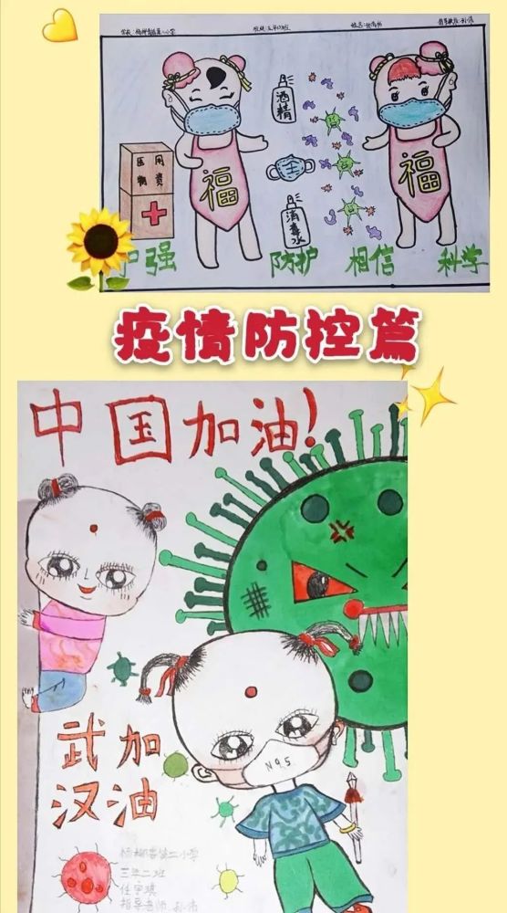 西青区杨柳青镇第二小学"年画娃娃助力疫情防控"专题绘画展