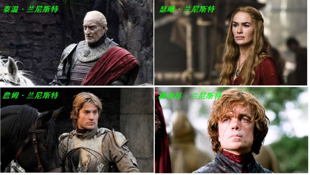 权力的游戏:西境凯岩城的兰尼斯特家族,族徽是雄狮,族