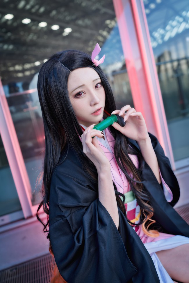 鬼灭之刃 灶门祢豆子cosplay 你们愿意守护她吗?