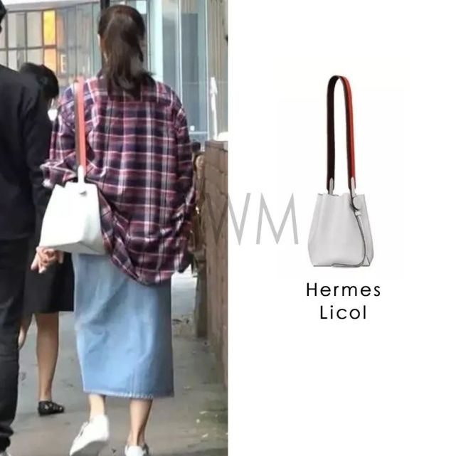 同样是水桶包,她也是爱马仕水桶.
