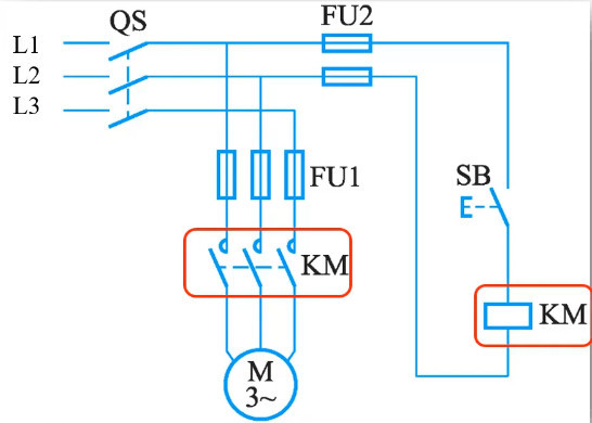 初学电工之电路原理图(一)三相异步电动机点动控制电路详解