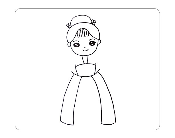 美丽的汉服女孩简笔画【视频 图文教程】