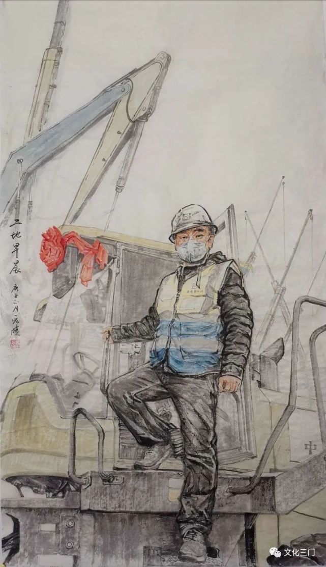 现遴选我县画家章宏晓的部分作品进行线上展示,通过这些描绘复工复产