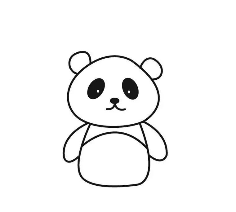 一只可爱的熊猫简笔画