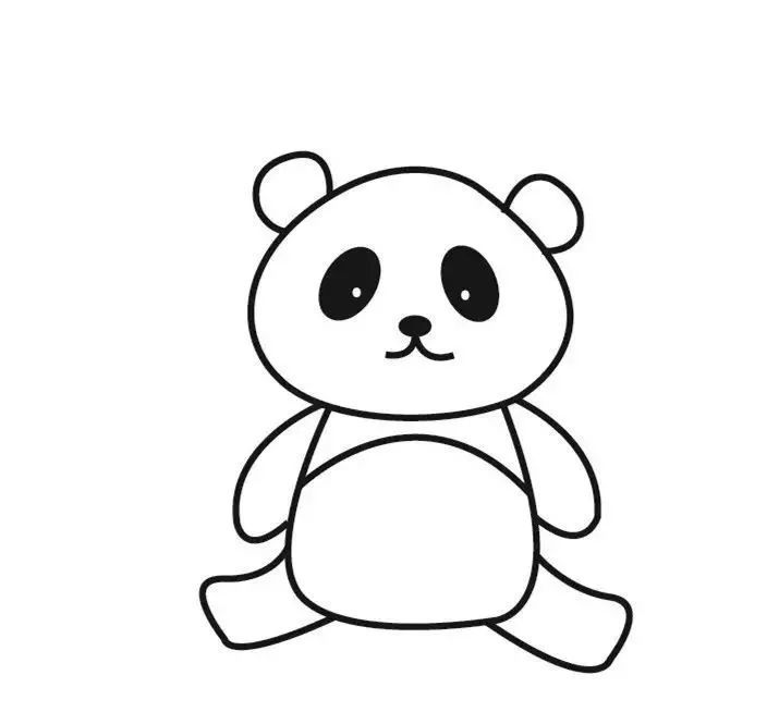 一只可爱的熊猫简笔画