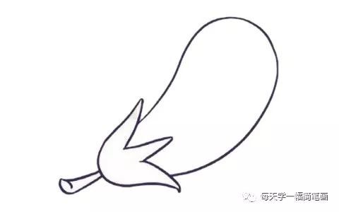 每天学一幅简笔画-茄子简笔画的画法步骤图解教程及图片大全